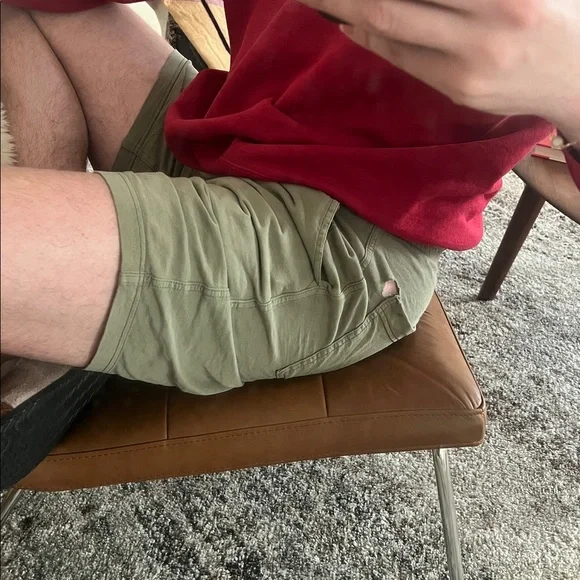 Olive Green Men's Shorts - Picture 4 of 7